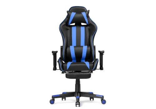 Компьютерное кресло Corvet black / blue 15465 Woodville, синий чёрный/искусственная кожа, ножки/пластик/чёрный, размеры - *1350***540* фото 4