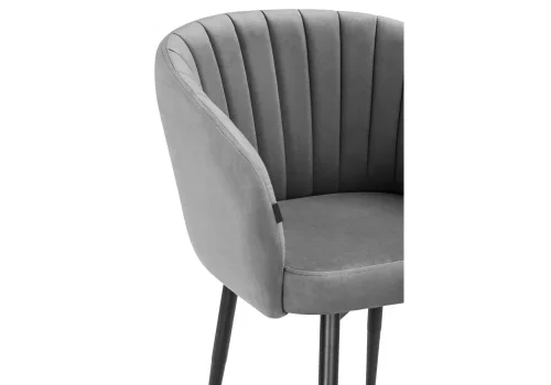 Деревянный стул Моншау черный / velutto 32 462135 Woodville, серый/велюр, ножки/металл/чёрный, размеры - ****600*530 фото 7