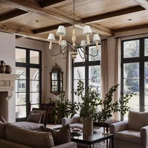 Люстра подвесная Country 10419 LOFT IT белая на 6 ламп, основание коричневое бежевое в стиле современный кантри фото 9