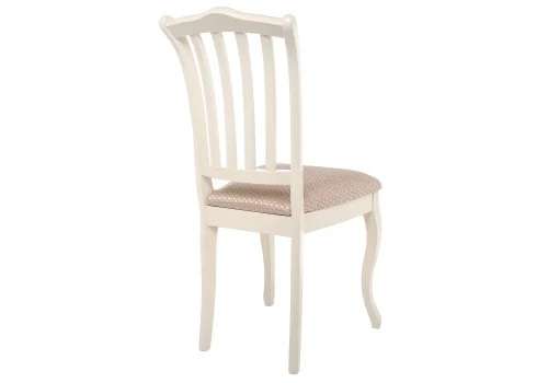 Деревянный стул Виньетта бежевый 371205 Woodville, бежевый/ткань, ножки/массив березы/молочный, размеры - ****440*500 фото 4