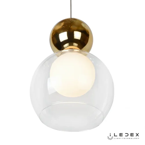Светильник подвесной LED Blossom C4476-1 GL iLedex золотой прозрачный 1 лампа, основание хром в стиле современный хай-тек шар фото 4