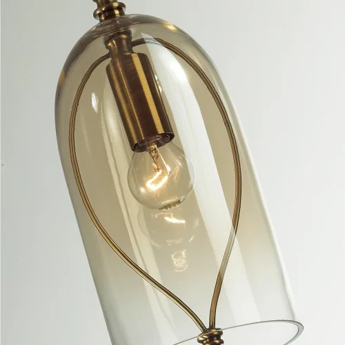 Светильник подвесной Bell 4892/1 Odeon Light янтарный 1 лампа, основание бронзовое в стиле классический  фото 3