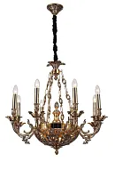 Люстра подвесная FIRENZE 1781.8.2 antique gold Lucia Tucci без плафона на 10 ламп, основание золотое в стиле классический 