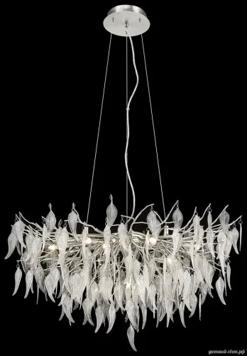 Люстра подвесная Daniela WE182.12.203 Wertmark прозрачная на 12 ламп, основание матовое никель в стиле флористика современный ветви