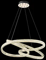 Люстра подвесная LED Emilia WE459.03.303 Wertmark прозрачная на 1 лампа, основание золотое в стиле хай-тек современный кольца