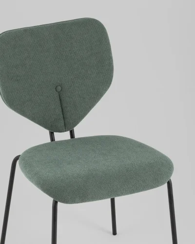 Стул обеденный Masey, зеленый УТ000039581 Stool Group, зелёный/рогожка, ножки/металл/чёрный, размеры - ***** фото 7