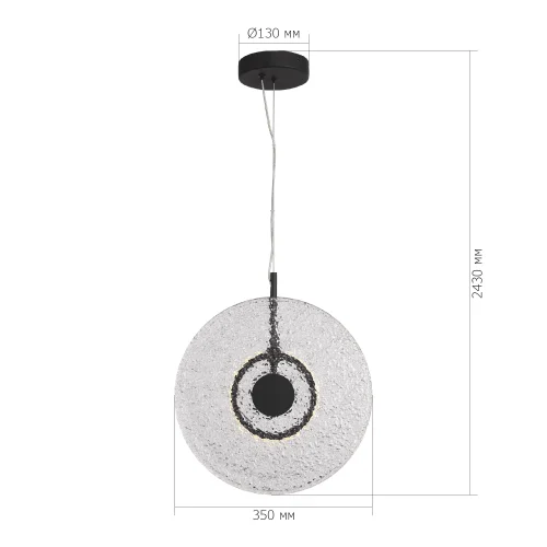 Светильник подвесной LED Alumno SL6142.403.01 ST-Luce прозрачный на 1 лампу, основание чёрное в стиле современный 