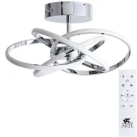 Светильник потолочный LED Orbit A9052PL-4CC Arte Lamp белый 1 лампа, основание хром в стиле хай-тек с пультом кольца