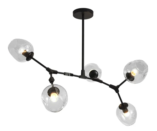 Люстра потолочная Нисса 07512-5,19(21) Kink Light прозрачная на 5 ламп, основание чёрное в стиле современный  фото 2