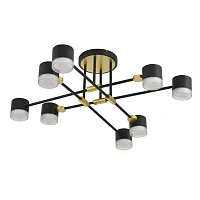 Люстра потолочная Leniana 8307/8C Lumion чёрная на 8 ламп, основание чёрное золотое в стиле минимализм 