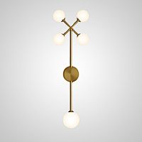 Настенный светильник CATTIS Gold 209171-26 ImperiumLoft белый 5 ламп, основание золотое в стиле модерн 