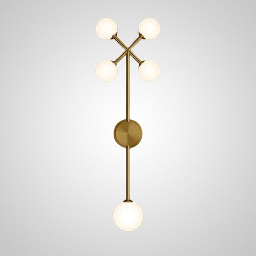Настенный светильник CATTIS Gold 209171-26 ImperiumLoft белый на 5 ламп, основание золотое в стиле современный 