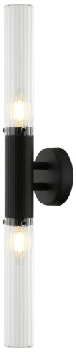 Бра Satori 2161/02/02W Stilfort прозрачный на 2 лампы, основание чёрное в стиле модерн 