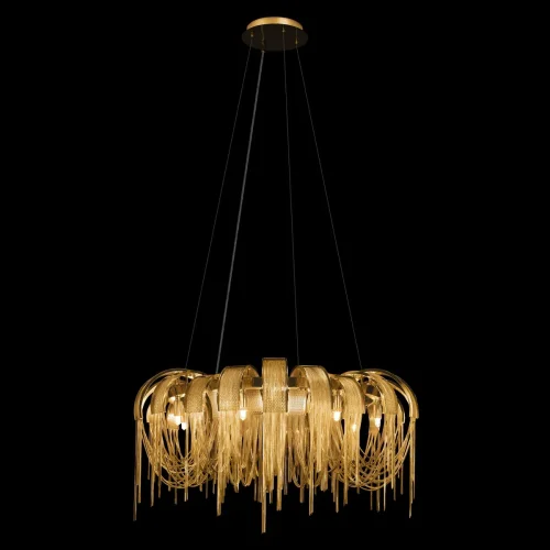 Люстра подвесная Volver 10404/800 GD LOFT IT золотая на 8 ламп, основание золотое в стиле арт-деко цепочки фото 2