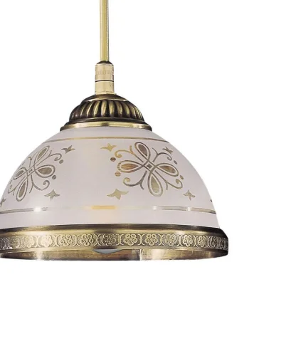 Светильник подвесной L 6002/16 Reccagni Angelo белый прозрачный 1 лампа, основание античное бронза в стиле классический  фото 3