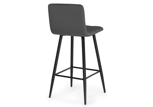 Барный стул Stich dark gray 15054 Woodville, серый/велюр, ножки/металл/чёрный, размеры - ****430*480 фото 4