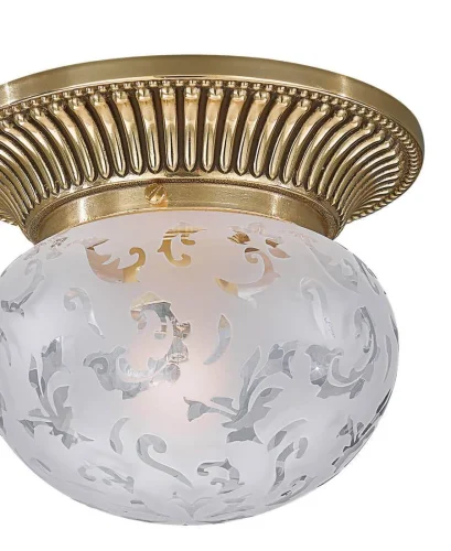 Светильник потолочный PL 7801/1 Reccagni Angelo белый 1 лампа, основание золотое в стиле классический  фото 2