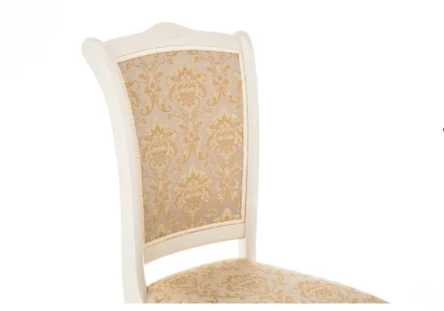 Деревянный стул Луиджи бежевый 318618 Woodville, бежевый/ткань, ножки/массив березы дерево/белый, размеры - ****440*520 фото 7