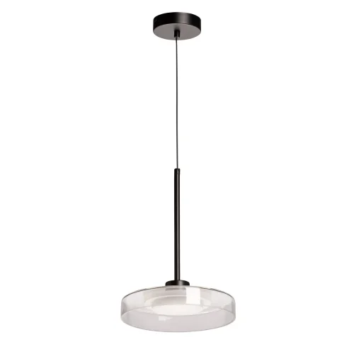 Светильник подвесной LED Стаут 702013401 DeMarkt прозрачный на 1 лампу, основание чёрное в стиле современный 