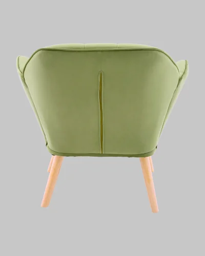 Кресло Руди травяной УТ000040116 Stool Group, зелёный/велюр, ножки/массив гевеи/бежевый коричневый, размеры - *750****мм фото 5