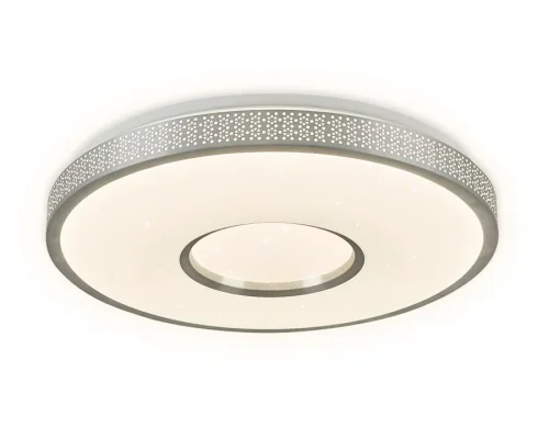 Светильник потолочный LED с пультом FF81 Ambrella light белый на 1 лампу, основание белое в стиле современный хай-тек с пультом