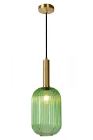 Светильник подвесной Maloto 45386/20/33 Lucide зелёный 1 лампа, основание матовое золото в стиле современный выдувное