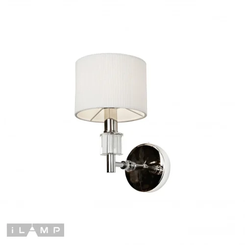 Бра Alexa W2404-1 Nickel iLamp белый на 1 лампу, основание никель в стиле современный американский фото 3