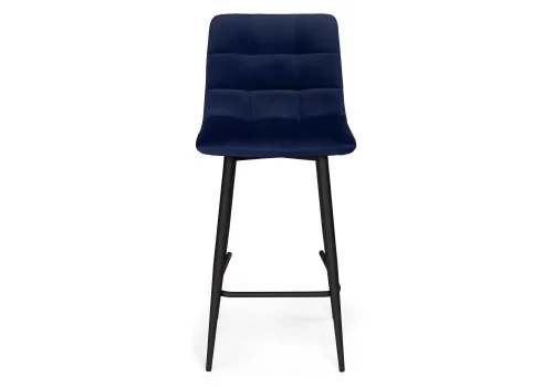 Полубарный стул Чилли К синий / черный 533169 Woodville, синий/велюр, ножки/металл/чёрный, размеры - ****430*420 фото 2