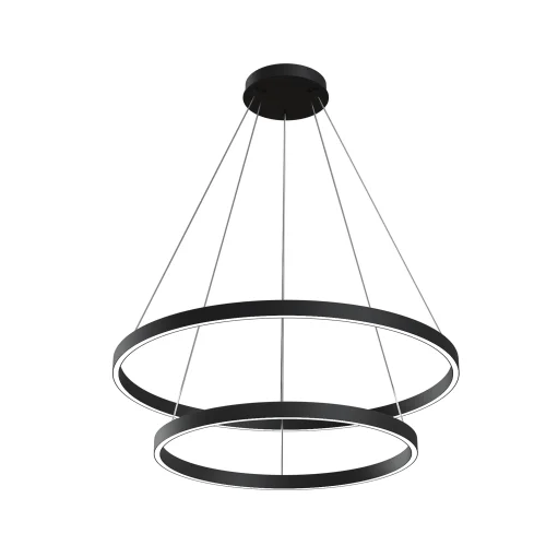 Люстра подвесная LED Rim MOD058PL-L74BK Maytoni чёрная на 1 лампа, основание чёрное в стиле современный хай-тек минимализм кольца фото 4
