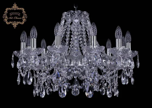 Люстра подвесная хрустальная 11.25.12.220.Cr.Sp Bohemia Art Classic прозрачная на 12 ламп, основание хром в стиле классический 