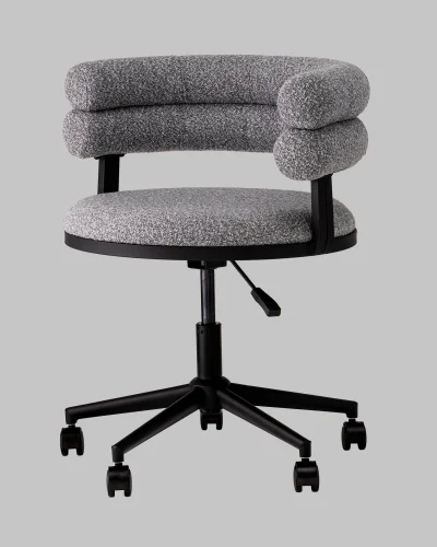 Стул офисный Ponty, серый, чёрные ножки УТ000040475 Stool Group, серый/букле, ножки/пластик/чёрный, размеры - 670*750***700*610 фото 6