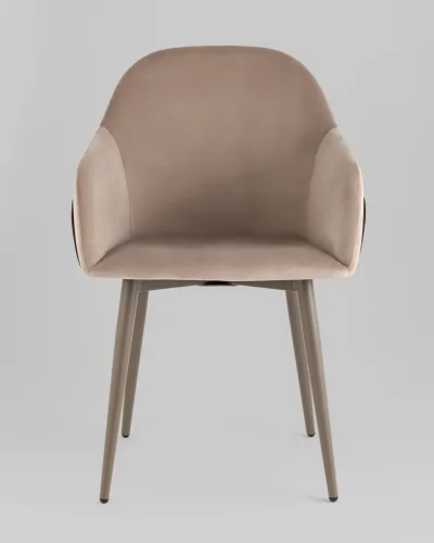 Стул Новел New велюр серо-коричневый, ножки бежево-серые УТ000039823 Stool Group, коричневый/велюр, ножки/металл/чёрный, размеры - *805**** фото 7