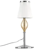 Настольная лампа ESCICA 806910 Lightstar белая 1 лампа, основание серое хром стекло металл в стиле арт-деко 