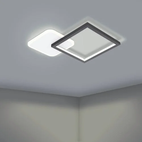 Светильник потолочный LED Gafares 900422 Eglo чёрный на 1 лампу, основание белое в стиле современный минимализм квадраты фото 4