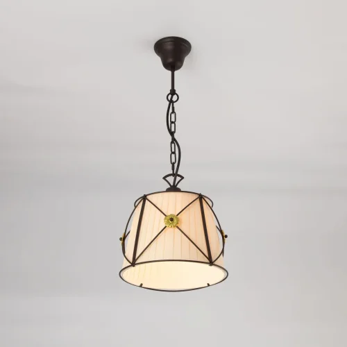 Светильник подвесной Дрезден CL409211 Citilux бежевый 1 лампа, основание коричневое в стиле классический кантри 
