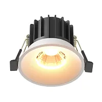 Светильник точечный LED Round DL058-12W2.7K-W Maytoni белый на 1 лампу, основание белое в стиле современный хай-тек круглый