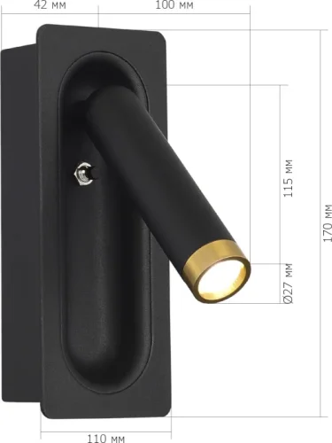 Бра LED Parilla SL6238.401.01 ST-Luce чёрный на 1 лампу, основание чёрное в стиле современный для чтения фото 3