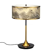 Настольная лампа Bergi 5064/2T Odeon Light серая бежевая на 2 лампы, основание чёрное античное бронза металл в стиле современный 