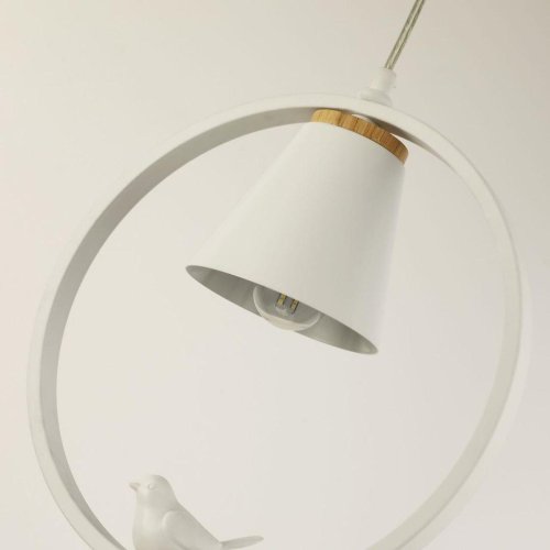Светильник подвесной Uccello 2939-1P F-promo белый 1 лампа, основание белое в стиле кантри птички фото 4