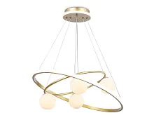 Люстра подвесная LED с пультом FL66324 Ambrella light белая золотая на 1 лампа, основание золотое в стиле современный хай-тек с пультом