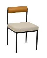 Стул обеденный Балла, бежевый, коричневая экокожа УТ000037049 Stool Group, бежевый/экокожа, ножки/металл/чёрный, размеры - *780***460*540