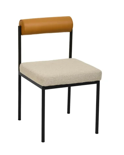 Стул обеденный Балла, бежевый, коричневая экокожа УТ000037049 Stool Group, бежевый/экокожа, ножки/металл/чёрный, размеры - *780***460*540
