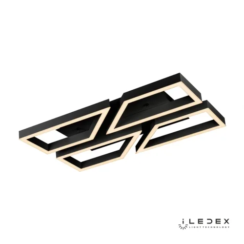 Люстра потолочная LED с пультом Stellar 8302-780x550-X-T BK iLedex чёрная на 1 лампу, основание чёрное в стиле современный хай-тек с пультом квадраты фото 2