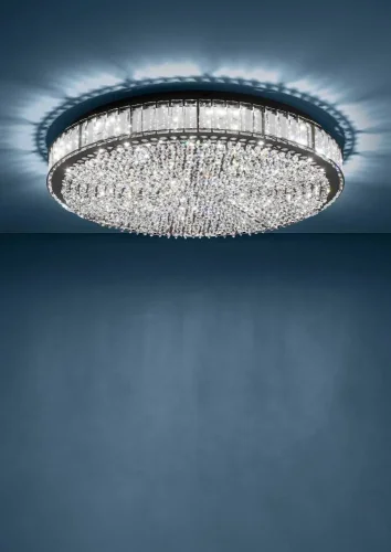 Люстра потолочная LED dimm Balparda 390249 Eglo прозрачная на 4 лампы, основание чёрное в стиле современный  фото 2