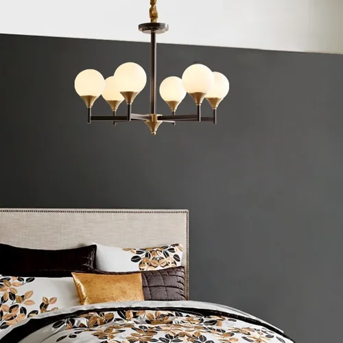 Люстра подвесная ERA 6 140659-26 ImperiumLoft белая на 6 ламп, основание латунь в стиле современный фото 4