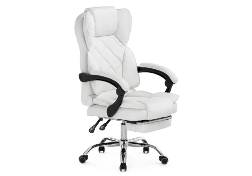Компьютерное кресло Kolson whitе 15342 Woodville, белый/экокожа, ножки/металл/хром, размеры - *1240***640*680 фото 2