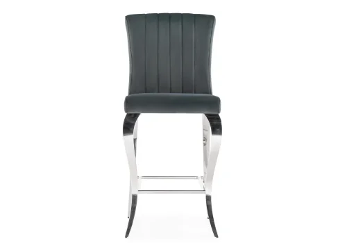Полубарный стул Joan dark grey / steel 15387 Woodville, серый/велюр, ножки/металл/хром, размеры - ****470*640 фото 2