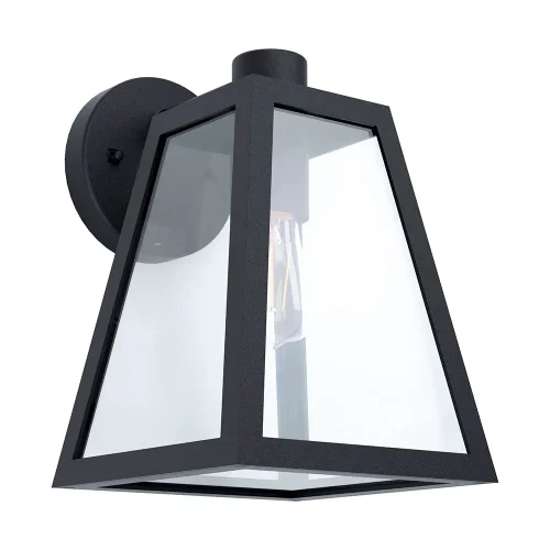 Настенный светильник Mirandola 98719 Eglo уличный IP44 чёрный 1 лампа, плафон прозрачный в стиле модерн E27