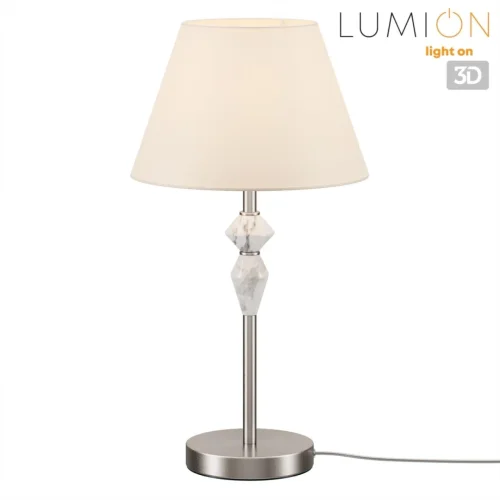 Настольная лампа Vermont 8274/1T Lumion белая на 1 лампу, основание никель керамика металл в стиле классический фото 3