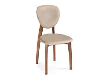 Деревянный стул Вакимо tenerife beige / миланский орех 543595 Woodville, бежевый/ткань, ножки/массив бука/миланский орех, размеры - ****440*500